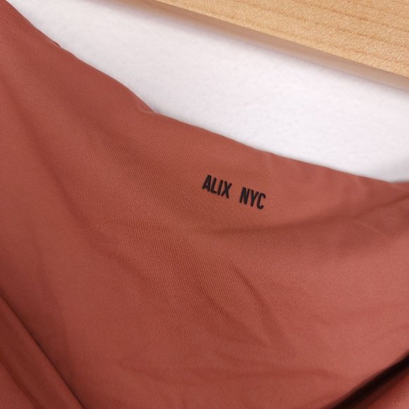 ALIX NYC Jansen V-Neck Long Sleeve Thong Bodysuit in Clay Women's Size Small - Picture 6 of 8